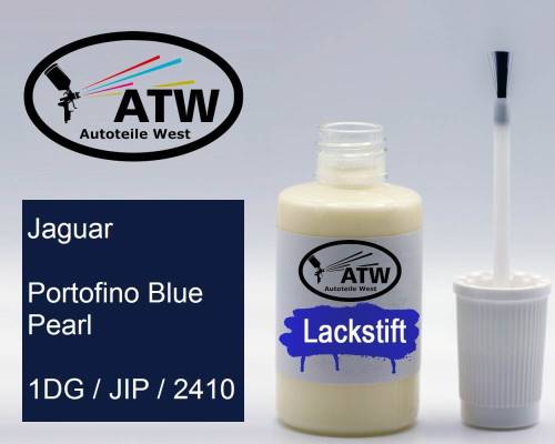 Jaguar, Portofino Blue Pearl, 1DG / JIP / 2410: 20ml Lackstift, von ATW Autoteile West.